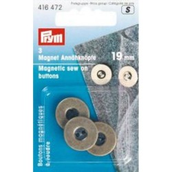 Bottoni magnetici da cucire 19 mm argento