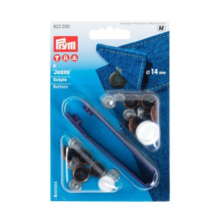 Bottoni da jeans 17 mm (confezione da 8)