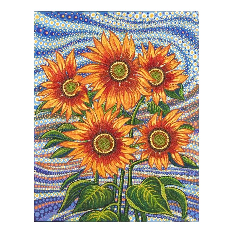 Tessuto americano Sunflower Dreamscapes - pannello girasole