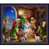 Tessuto americano A King is Born - Nativity Panel