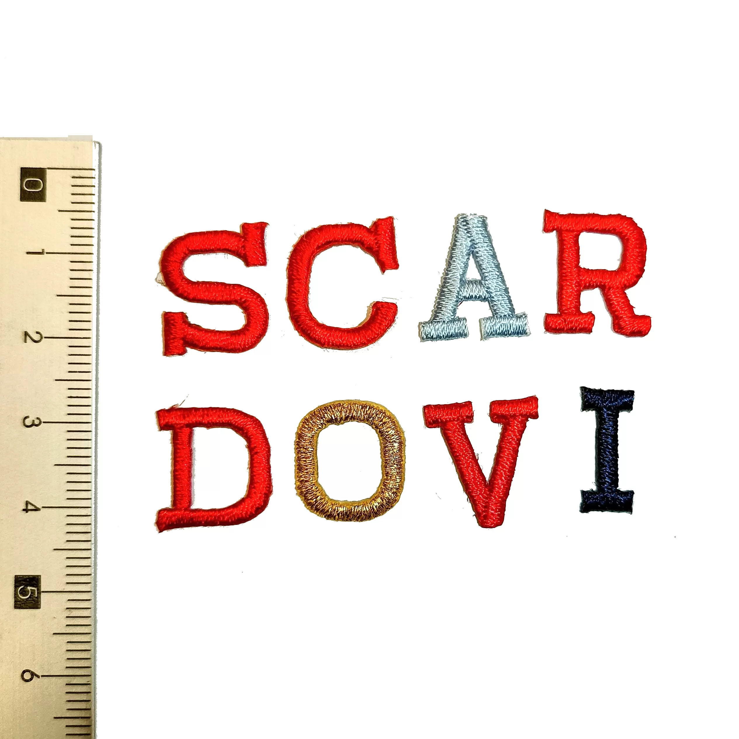 Lettere in stampatello 1,5 cm termoadesive